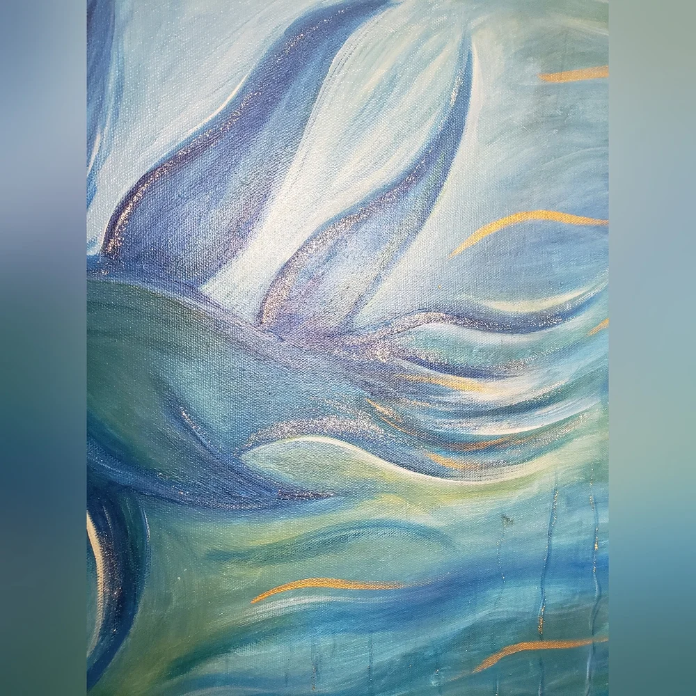 Blue Fish Original Art On Canvas